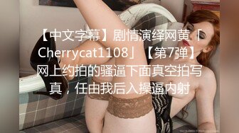 【中文字幕】剧情演绎网黄「Cherrycat1108」【第7弹】网上约拍的骚逼下面真空拍写真，任由我后入操逼内射